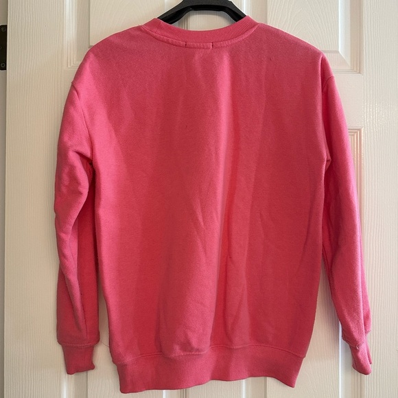 Fifth Sun Pink Cheetah Print Heart Valentine’s Day Sweatshirt, Spring, Athletic - Picture 4 of 5